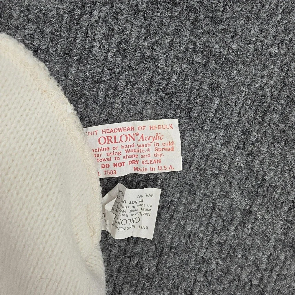 Vintage Snoopy‎ Peanuts Hat Beanie One Size White Knit Ski Made USA Winter